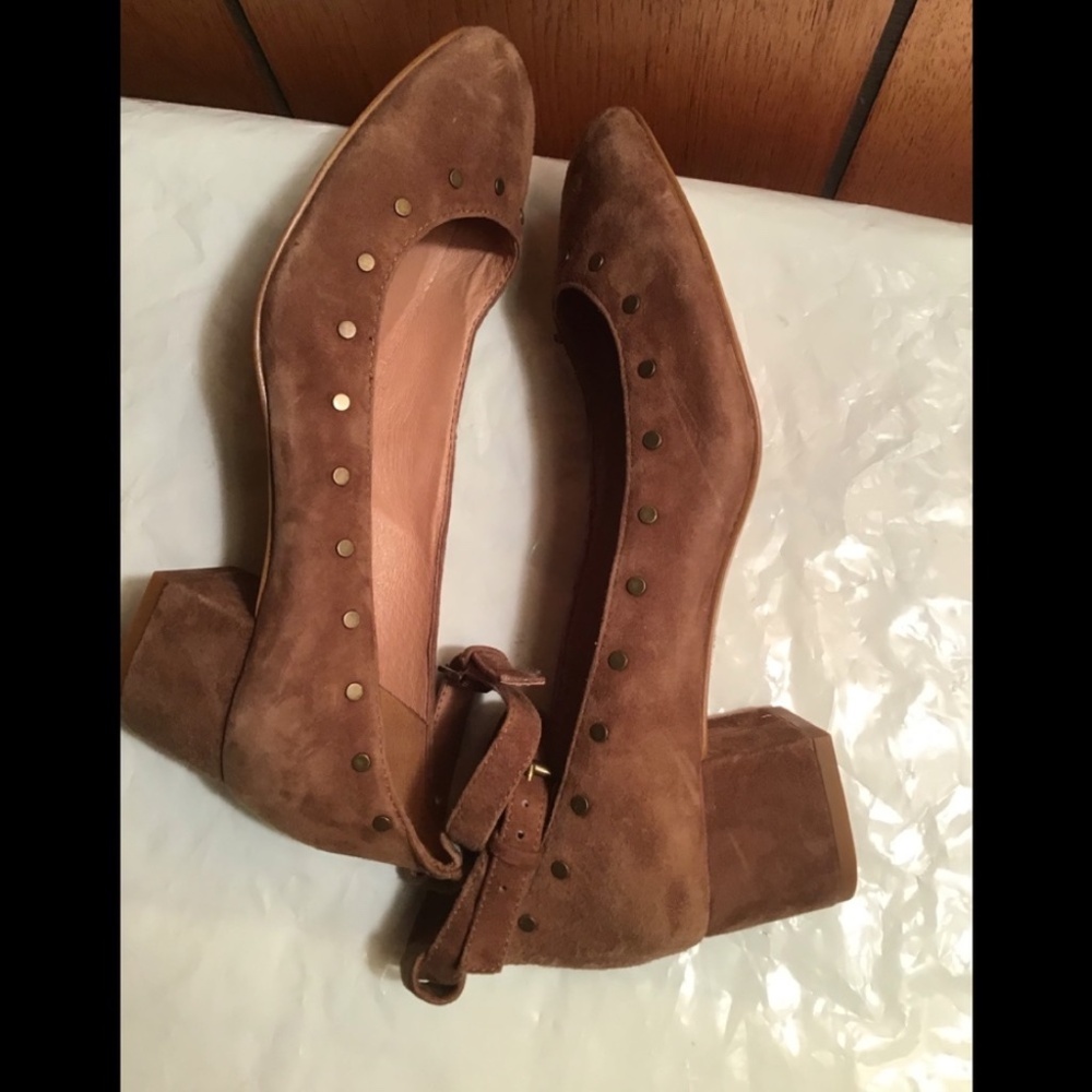 MADEWELL SUEDE PUMP WITH ANKLE STRAP Sz 7.5 - Picture 6 of 7